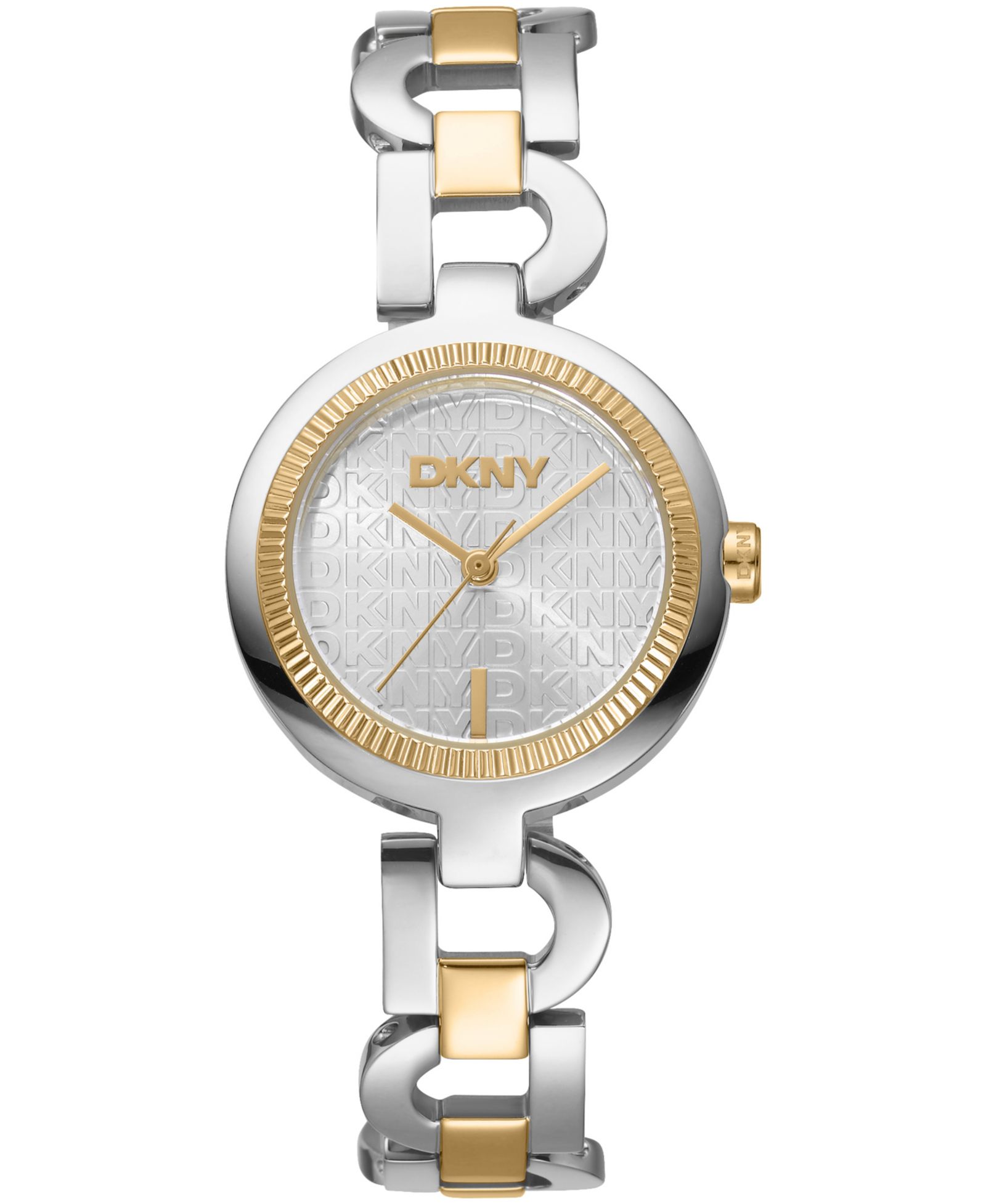 Женские кварцевые часы DKNY Open Link двухцветные из нержавеющей стали 28mm