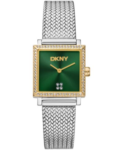 DKNY Women's Milanese Quartz Two-Tone Stainless Steel Bracelet Watch 24x31mm