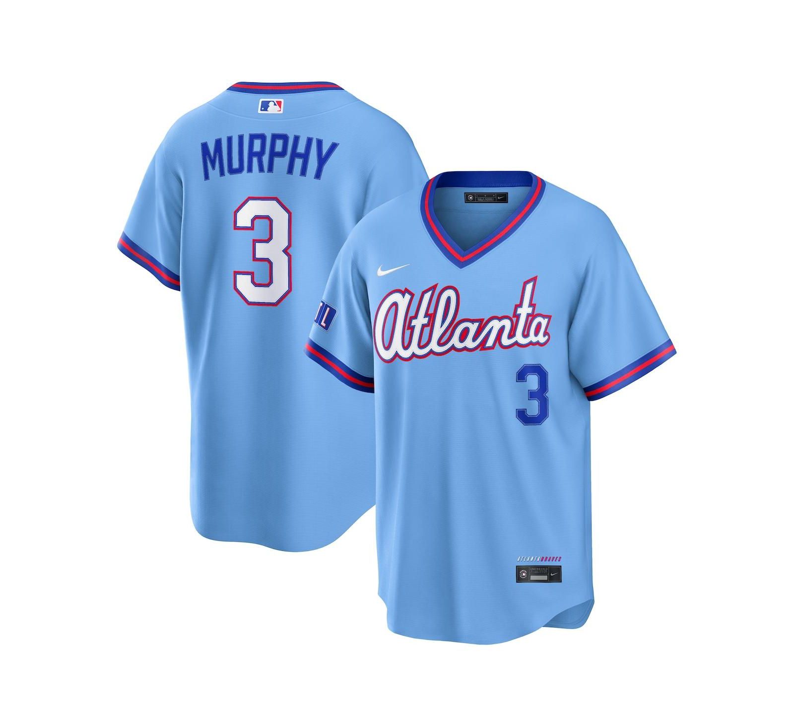 Мужская джерси Nike Dale Murphy Powder Blue Atlanta Braves 2026 City Connect Stadium