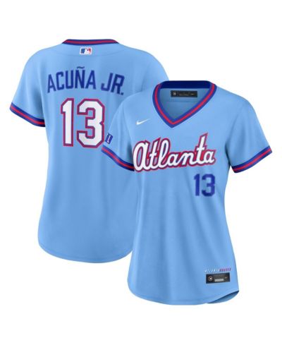 Женская джерси Nike Ronald Acuña Jr. Atlanta Braves 2026 City Connect, голубая