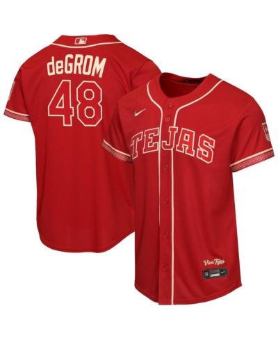 Детская джерси Nike Jacob DeGrom Red Texas Rangers 2026 City Connect