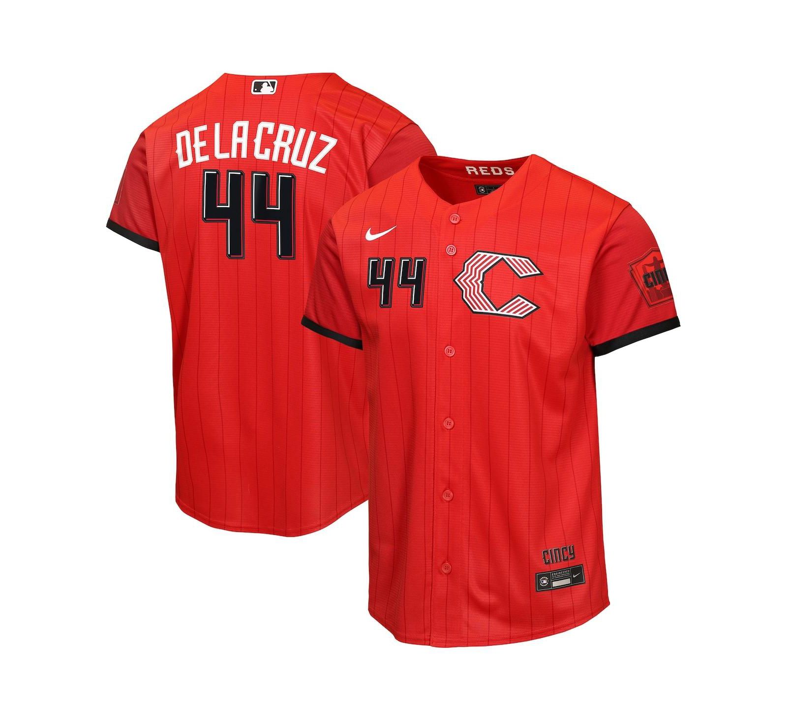 Детская джерси Nike Elly De La Cruz Red Cincinnati Reds 2026 City Connect Stadium