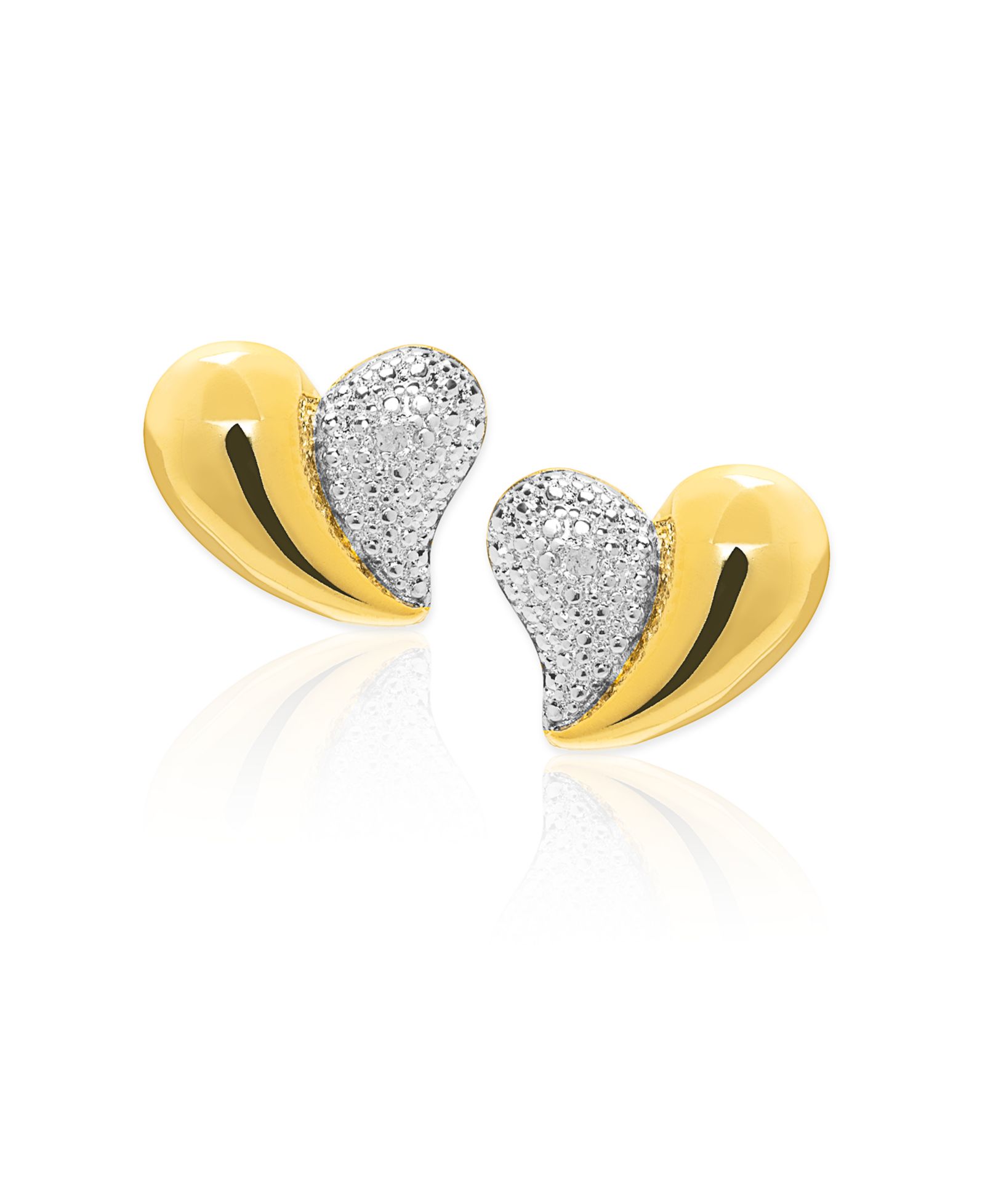 Серьги-кольца с бриллиантами Heart Link (0.01 ct. t. w.)