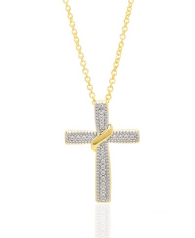 Ожерелье Macy's Diamond Accent (0.005 ct. t. w.) Cross Pendant