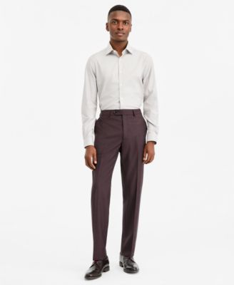 Мужские брюки The Men's Store Modern-Fit бордового цвета, 100% шерсть