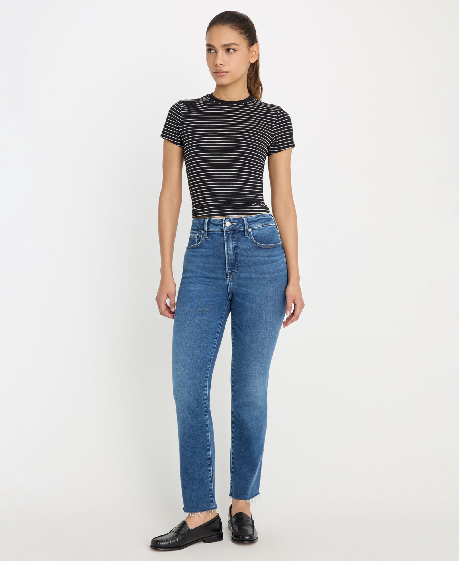 Женские джинсы Good American Women's Soft Tech Good Legs Straight
