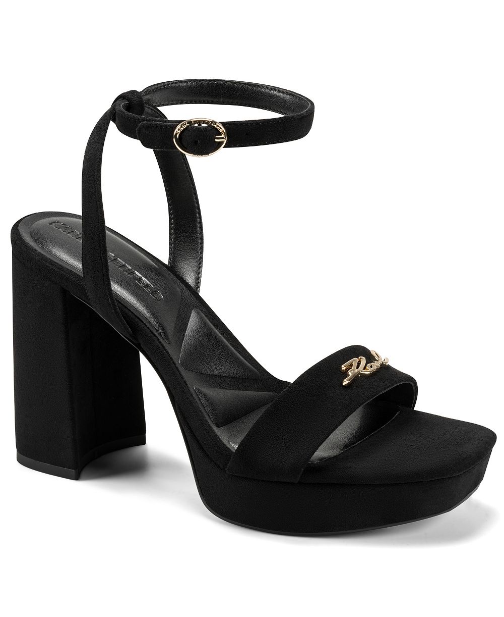 KARL LAGERFELD PARIS Women's Maleia Platform Ankle Strap Dress Sandals
