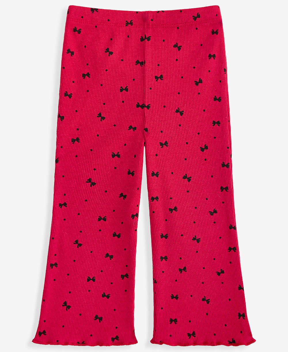 First Impressions Baby Girls' 3M-24M Mix & Match Bow-Print Ribbed Flare Leggings, Macy's Exclusive
