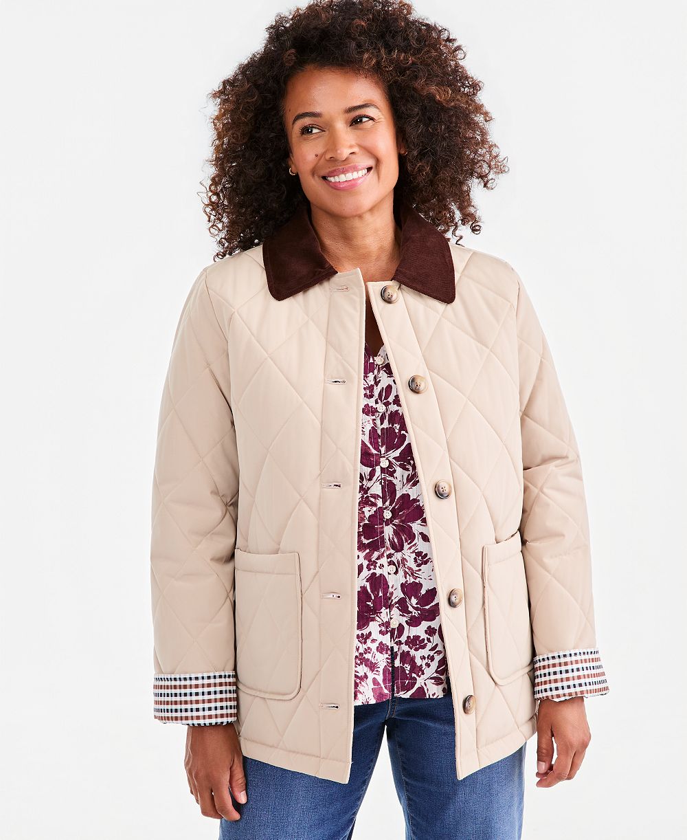 Style & Co Women's Quilted-Barn Jacket, Macy's Exclusive
