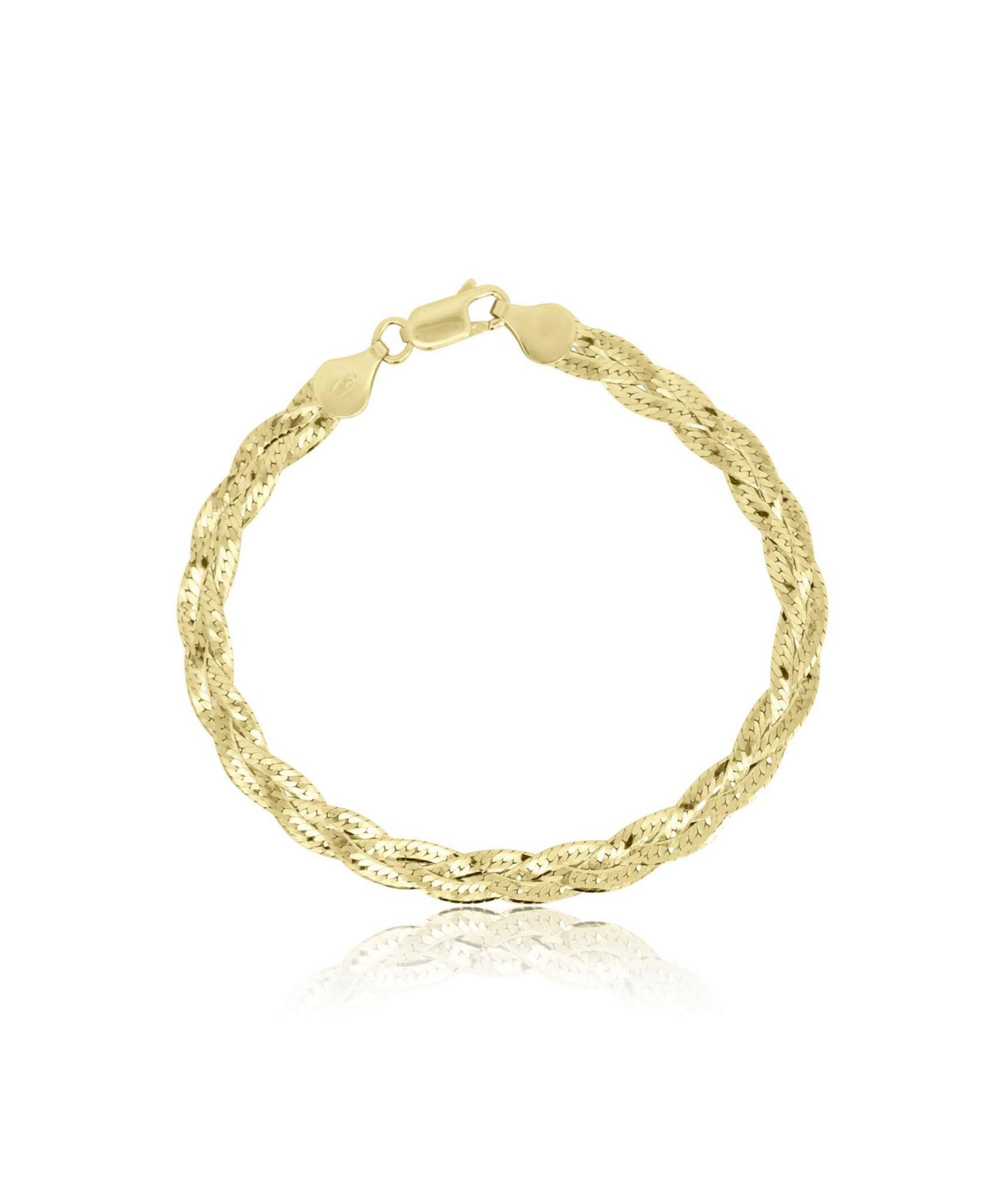 The Lovery браслет Braided Herringbone из позолоченного стерлингового серебра 14K Gold-Plated