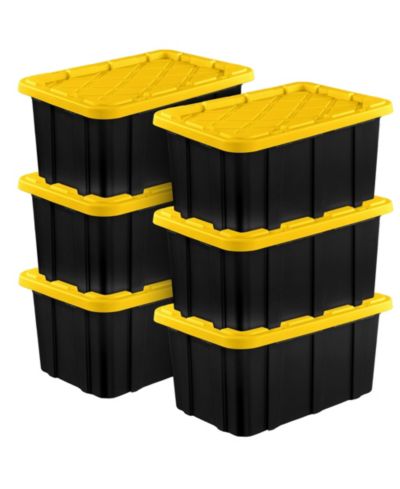 Контейнеры для хранения Sterilite 17 Gallon Industrial Stackable с крышками, набор из 6 шт