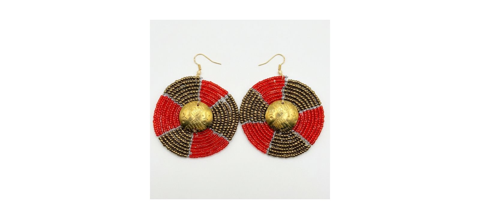 KENDI AMANI Multi-Color African Beaded Statement Earrings