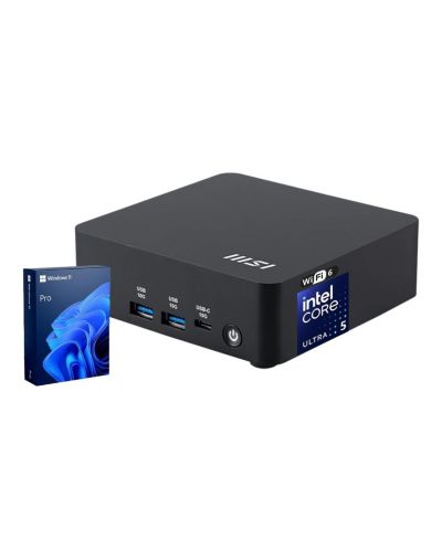 MSI Cubi NUC AI Мини-ПК Intel Core Ultra 5, 32GB RAM, 1TB SSD, Windows 11 Pro, черный