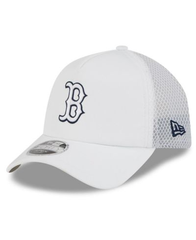 Мужская бейсболка New Era Boston Red Sox 2026 Batting Practice Apex 9FORTY Adjustable Trucker Hat