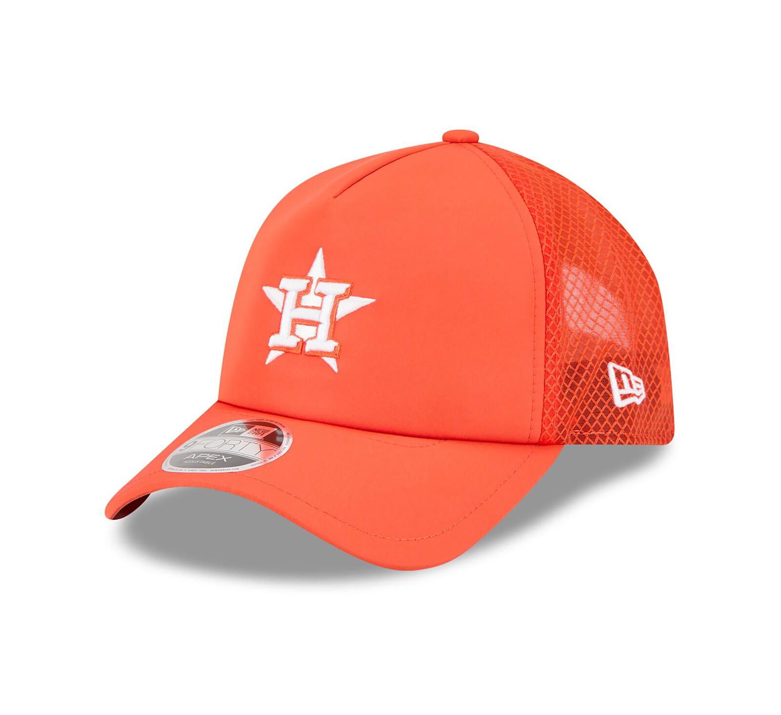 Мужская кепка New Era Houston Astros 2026 Batting Practice Apex 9FORTY Adjustable Trucker