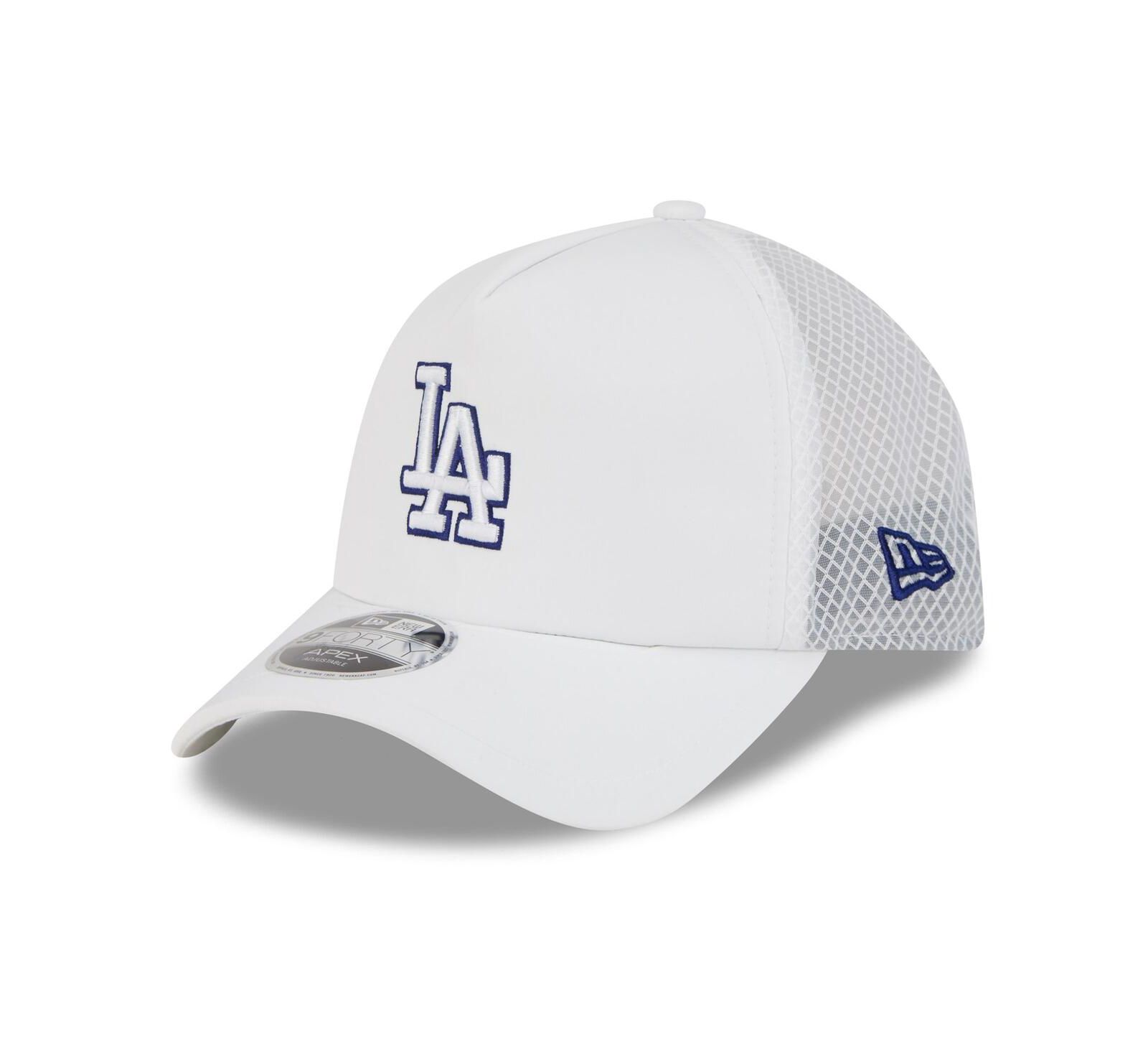 Мужская кепка New Era White Los Angeles Dodgers 2026 Batting Practice Apex 9FORTY Adjustable Trucker Hat