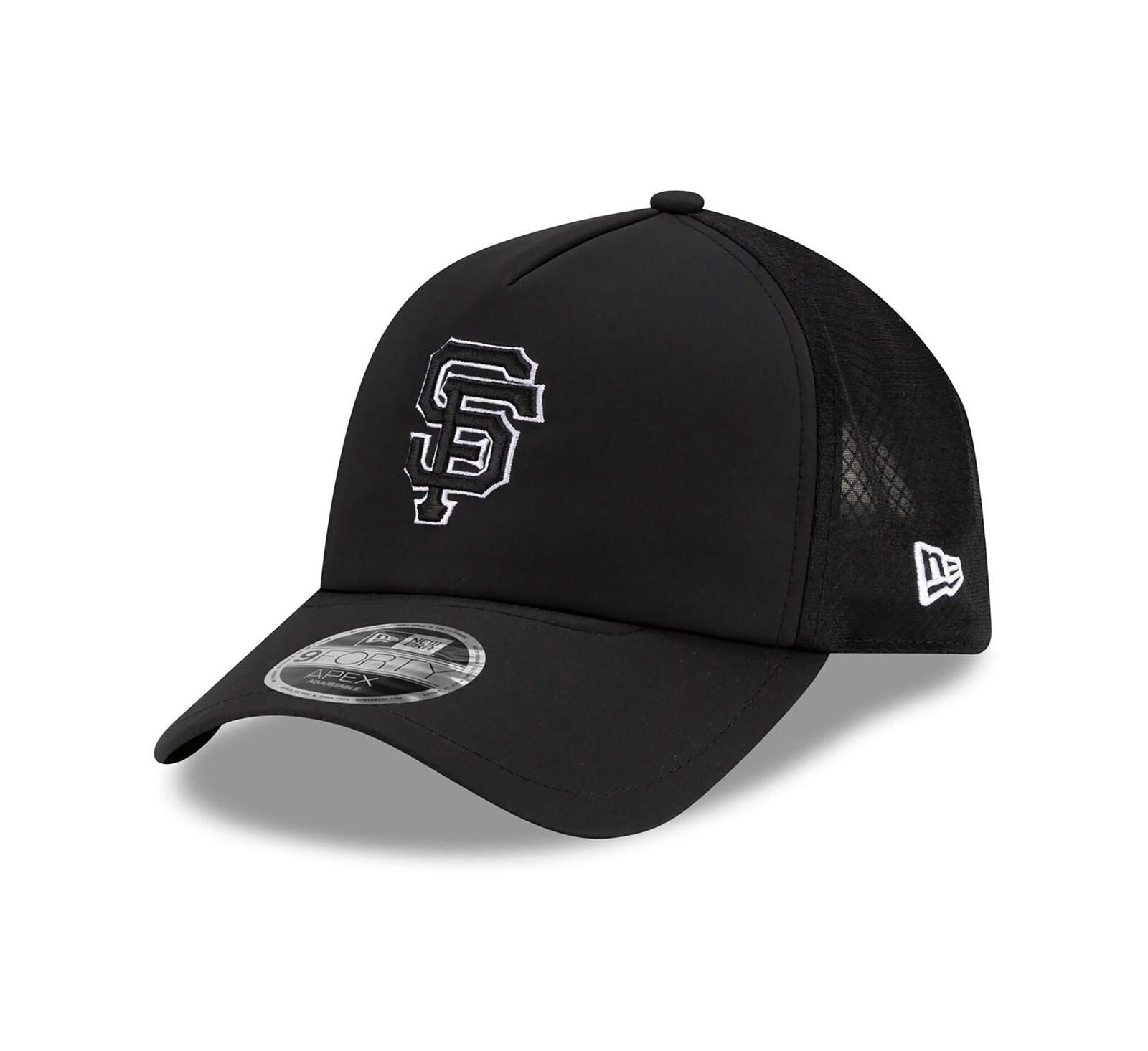 Мужская бейсболка New Era San Francisco Giants 2026 Batting Practice Apex 9FORTY Adjustable Trucker Hat, черная