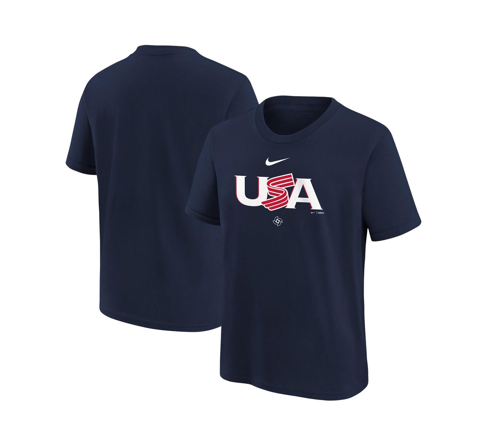 Nike Big Boys and Girls Navy USA Baseball 2026 World Baseball Classic Country T-Shirt
