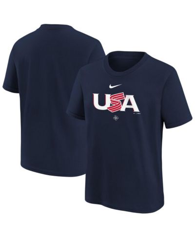 Nike Big Boys and Girls Navy USA Baseball 2026 World Baseball Classic Country T-Shirt