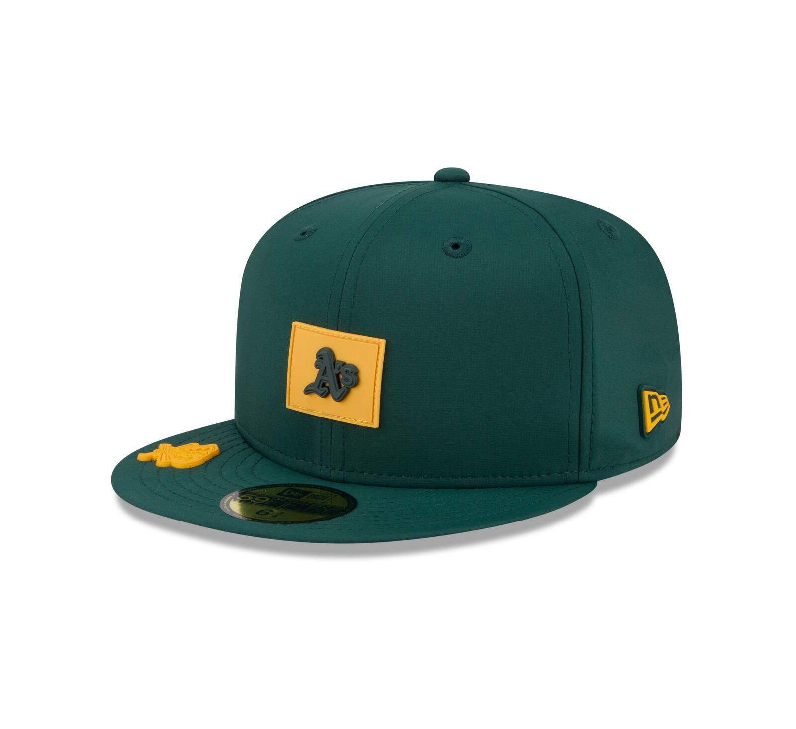 Мужская fitted-кепка New Era Green Athletics 2026 Clubhouse 59FIFTY