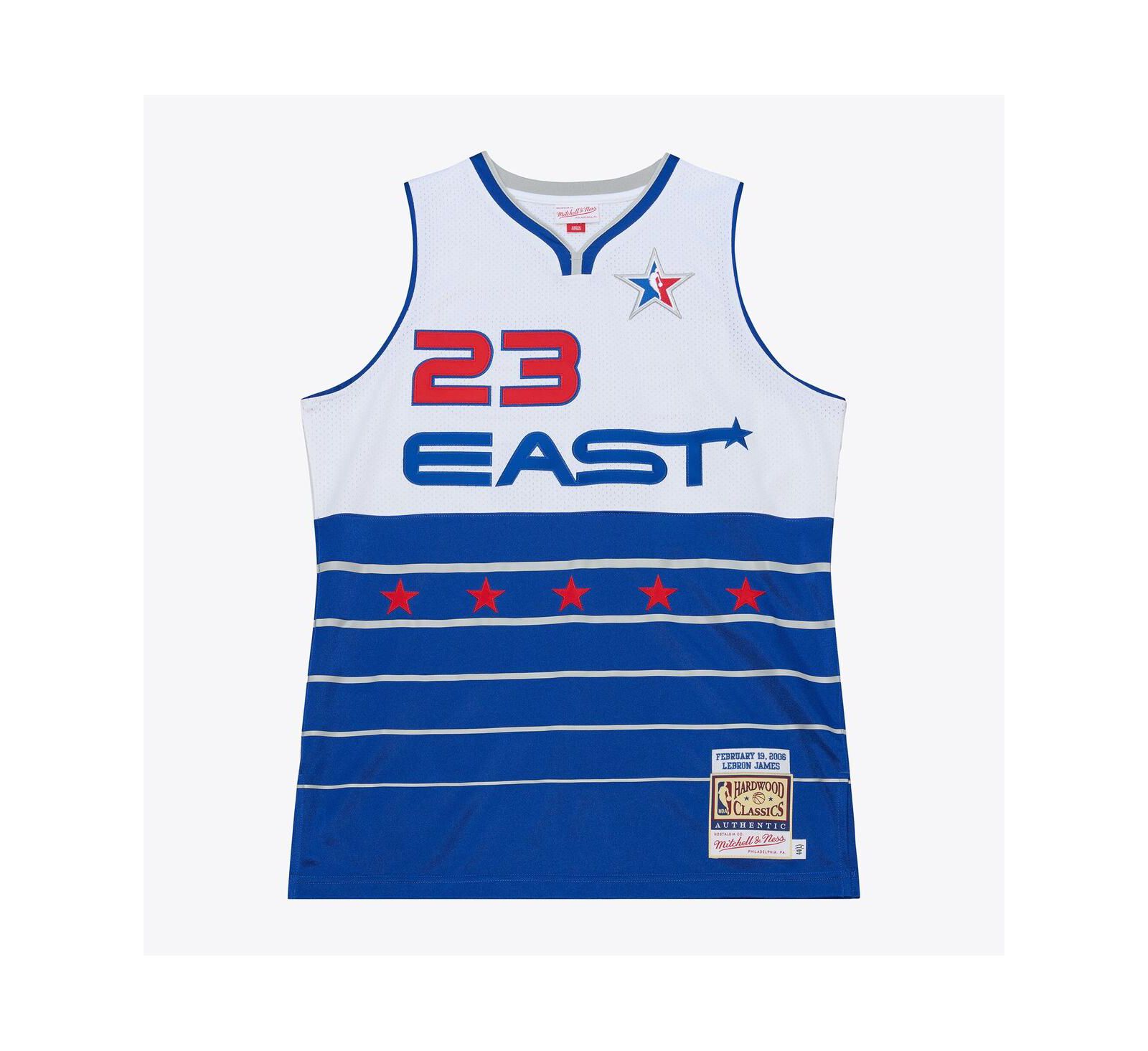 Мужская джерси Mitchell & Ness LeBron James White/Blue 2006 NBA All-Star Game Authentic