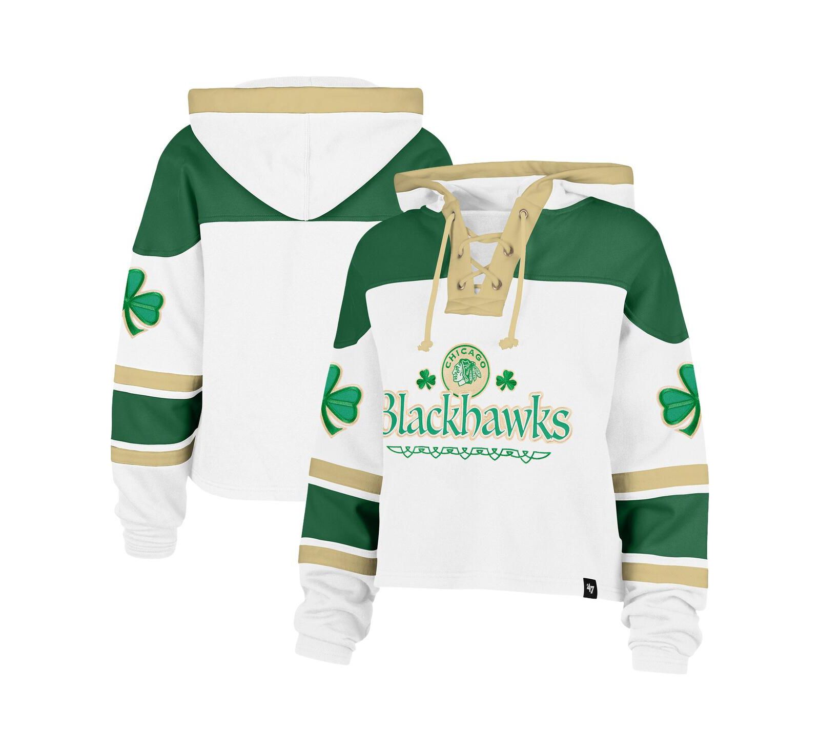 '47 Brand Женское укороченное худи Chicago Blackhawks McLucky, белое