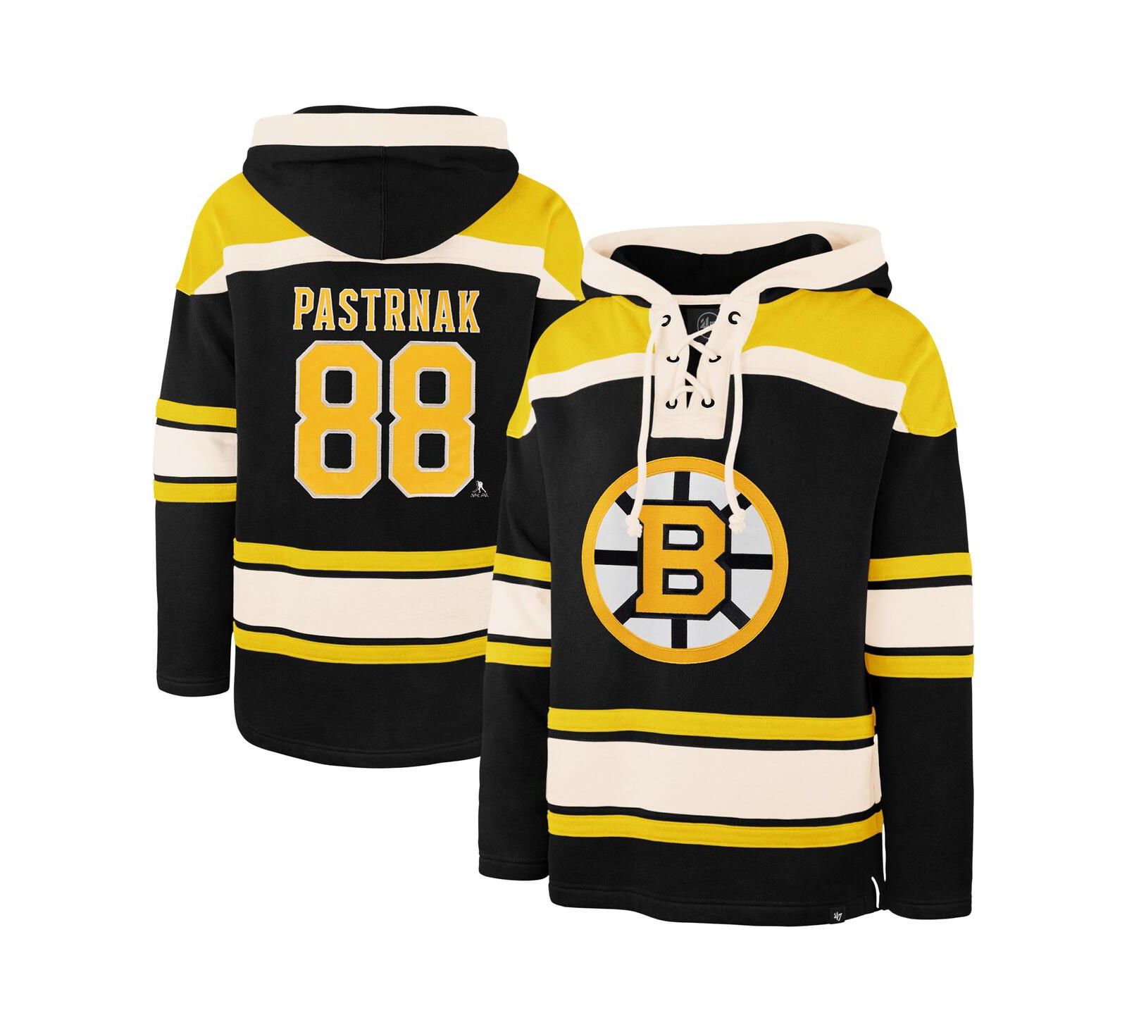 Мужское худи '47 Brand David Pastrnak Black Boston Bruins