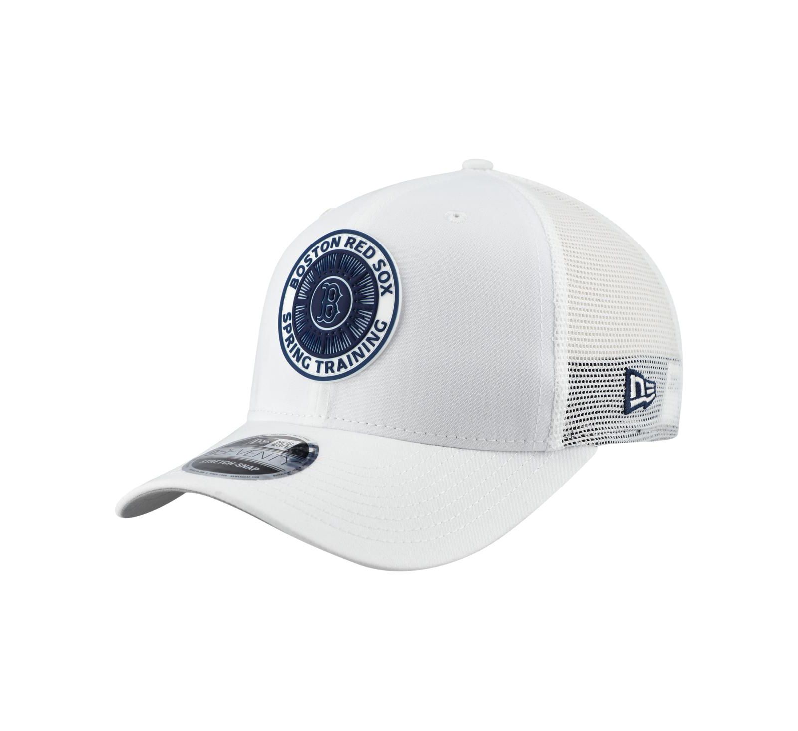 Мужская New Era White Boston Red Sox 2026 Spring Training Fan Pack 9SEVENTY Adjustable Trucker Hat