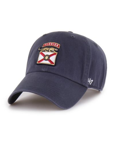 Мужская регулируемая кепка '47 Brand Navy Florida Panthers Alternate Logo Clean Up