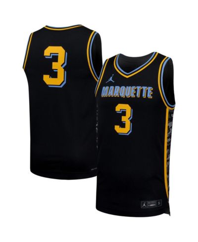 Nike Men's 3 Black Marquette Golden Eagles Replica Basketball Jersey
