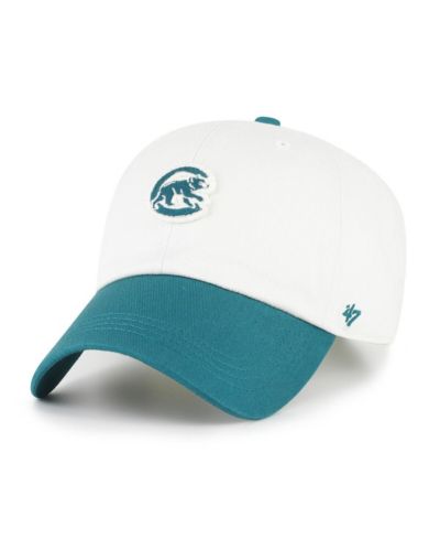 Мужская регулируемая кепка '47 Brand White/Teal Chicago Cubs Contemporary Tonal Clean Up