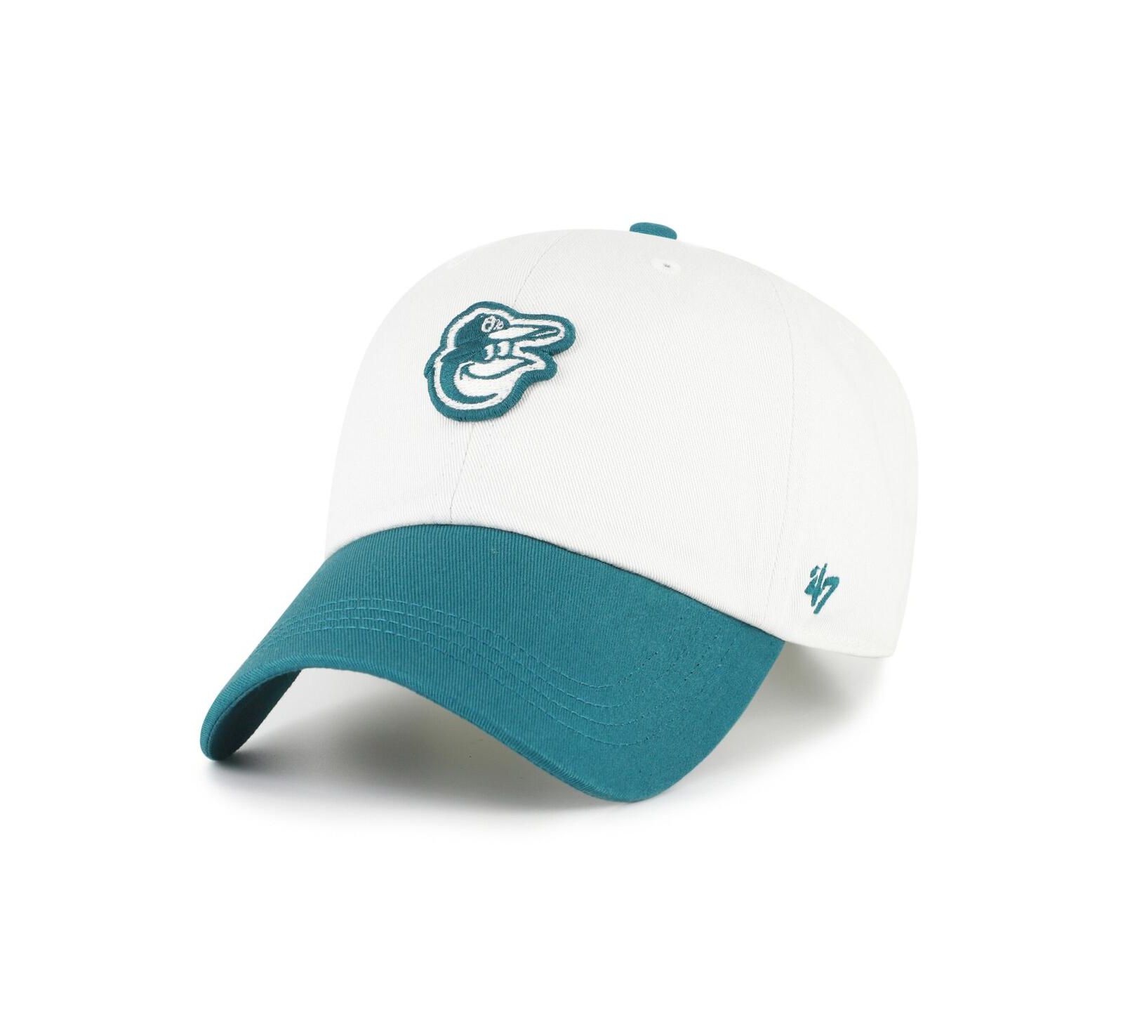 Мужская регулируемая кепка '47 Brand White/Teal Baltimore Orioles Contemporary Tonal Clean Up