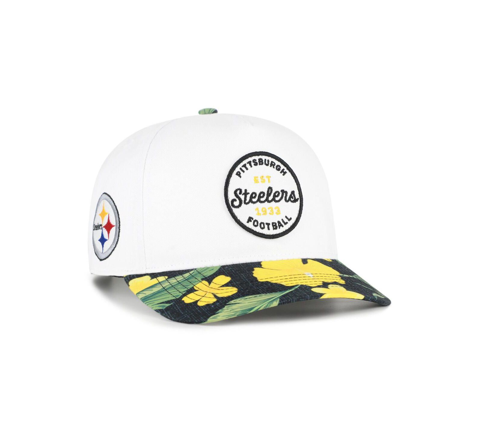 '47 Brand Men's White/Black Pittsburgh Steelers Beach Side Hitch Adjustable Hat