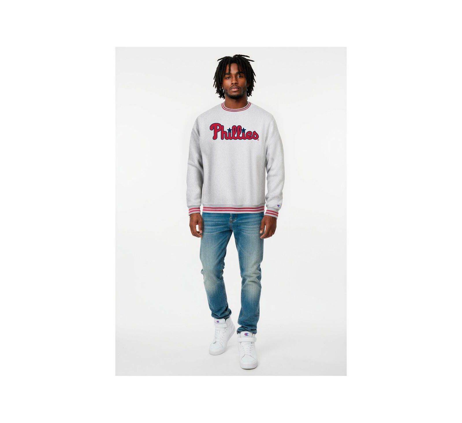Champion Men's Grey Heather Philadelphia Phillies Reverse Weave Sweatshirt
