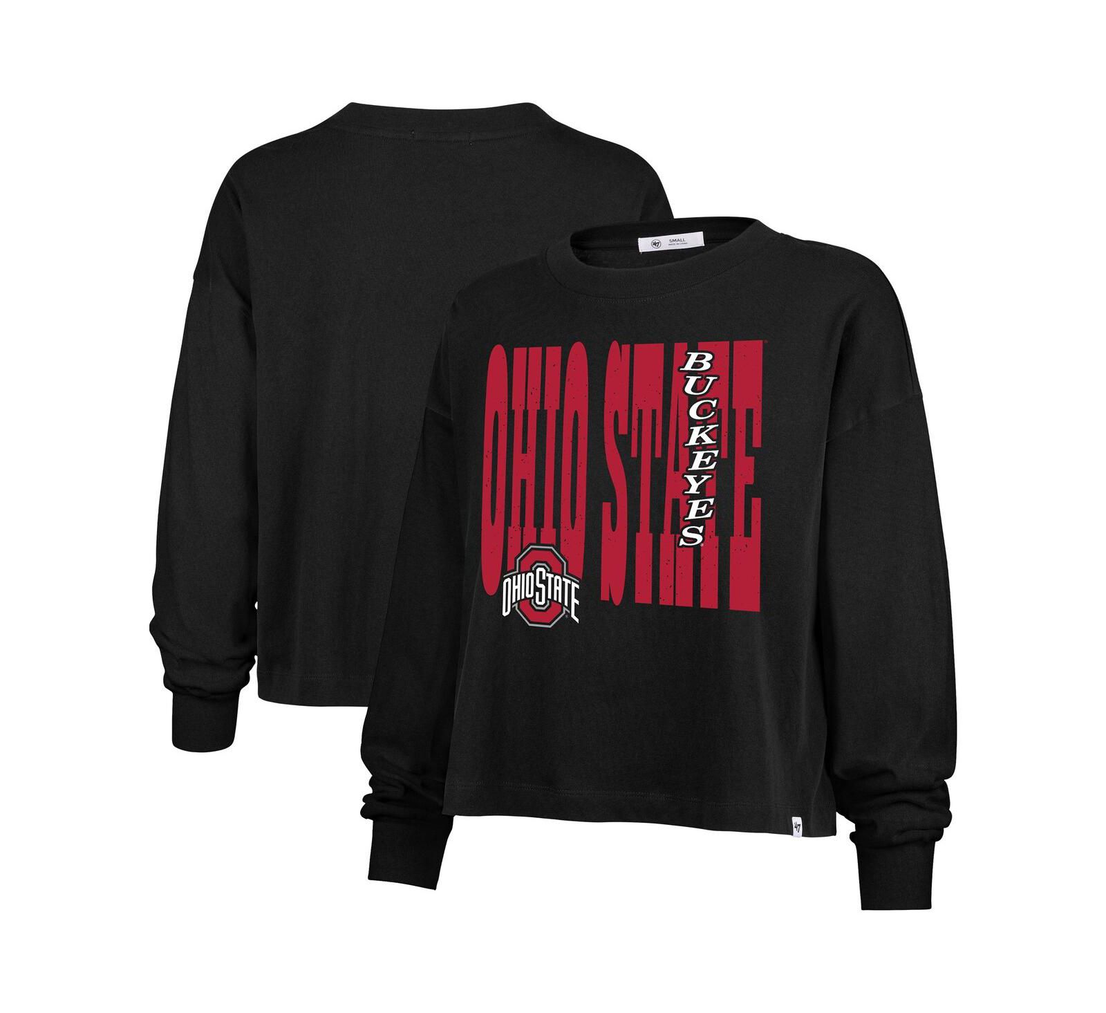 '47 Brand Women's Black Ohio State Buckeyes Stacked Sydney Long Sleeve T-Shirt