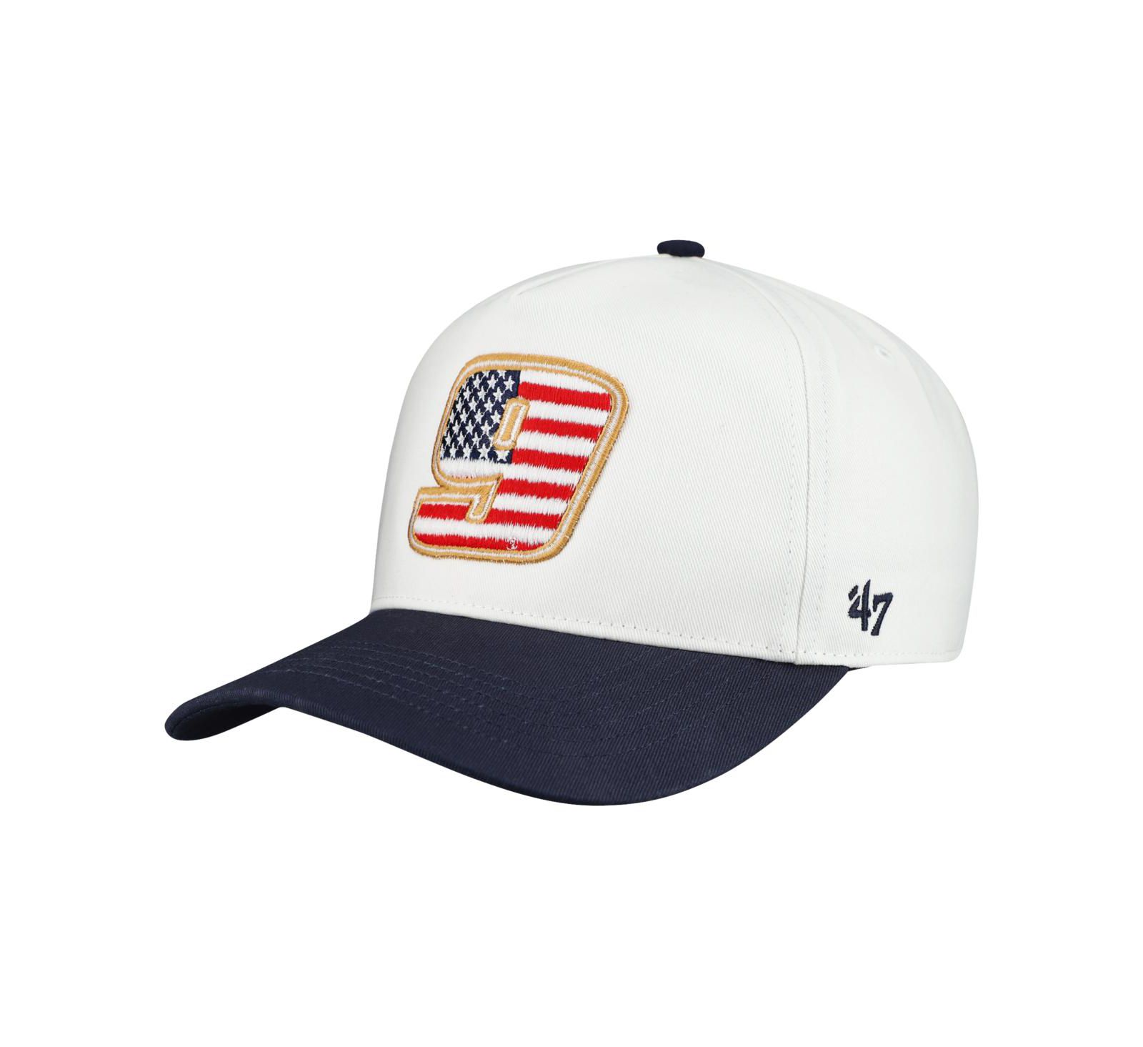 Мужская кепка '47 Brand White Chase Elliott Flag Fill Two-Tone Team Adjustable Hitch