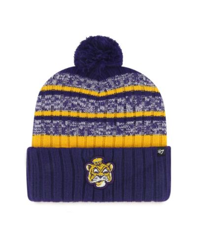 '47 Brand Men's Purple LSU Tigers Tavern Cuffed Knit Hat with Pom