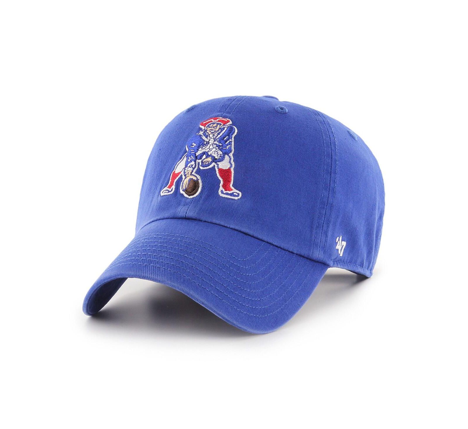 '47 Brand Men's Royal New England Patriots Throwback Clean Up Adjustable Hat