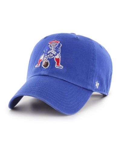 '47 Brand Men's Royal New England Patriots Throwback Clean Up Adjustable Hat