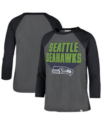 '47 Brand Women's Charcoal Seattle Seahawks Jetset Ava Raglan Long Sleeve T-Shirt