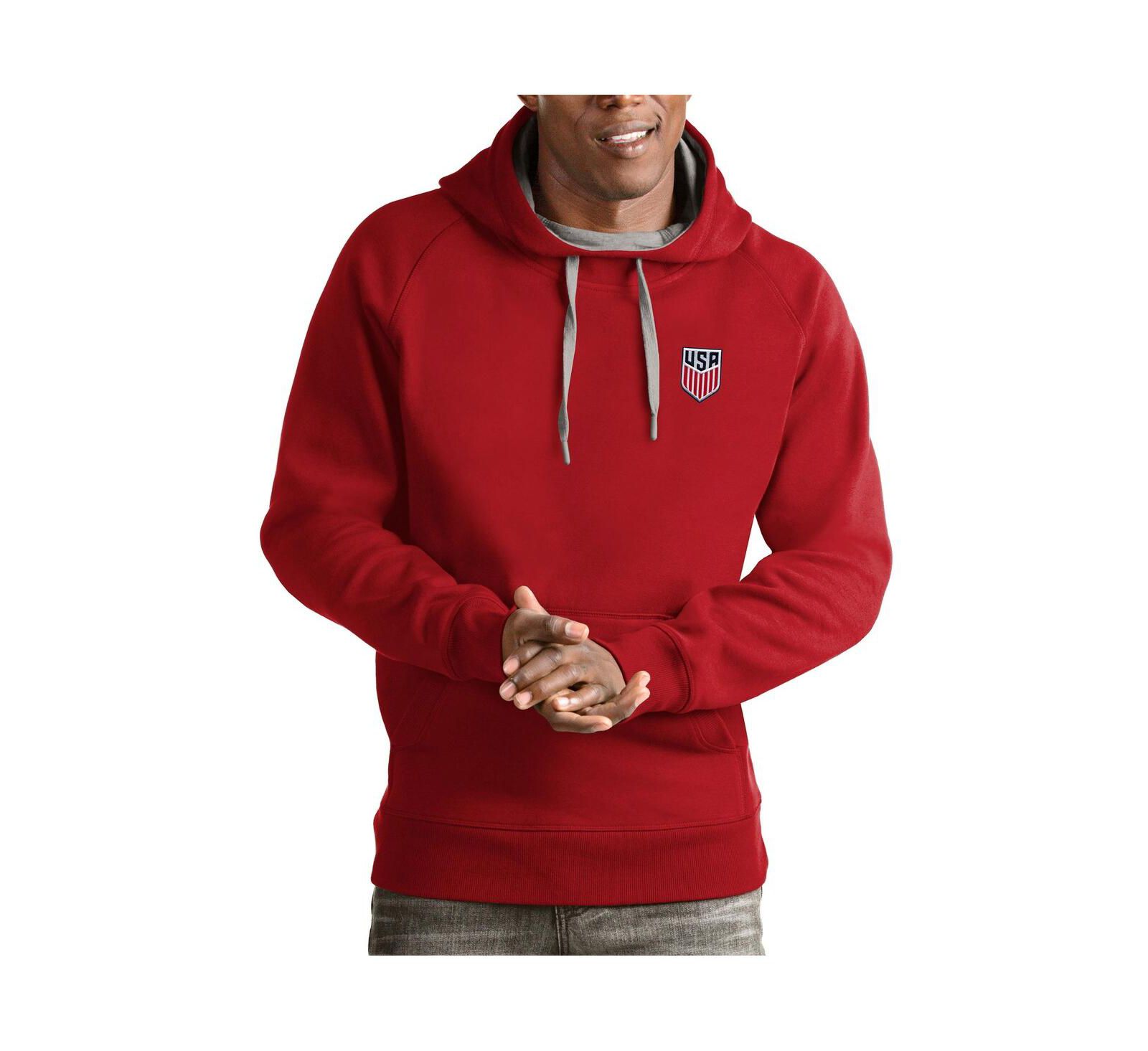 Antigua Men's Red USMNT Victory Pullover Hoodie