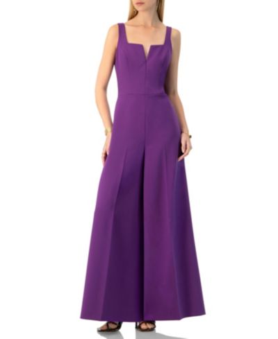 Ivonne Women's Wide-Leg Jumpsuit with Classic Strap and Squared Neck