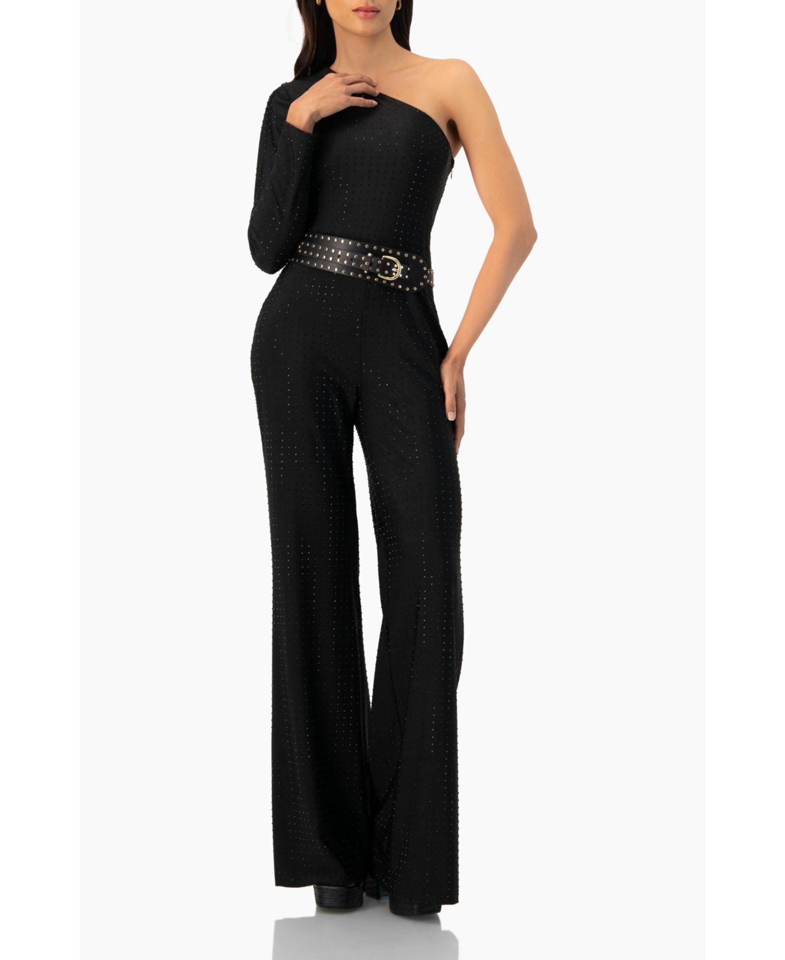 Женский комбинезон Ivonne Wide-Leg Textured с одним длинным рукавом