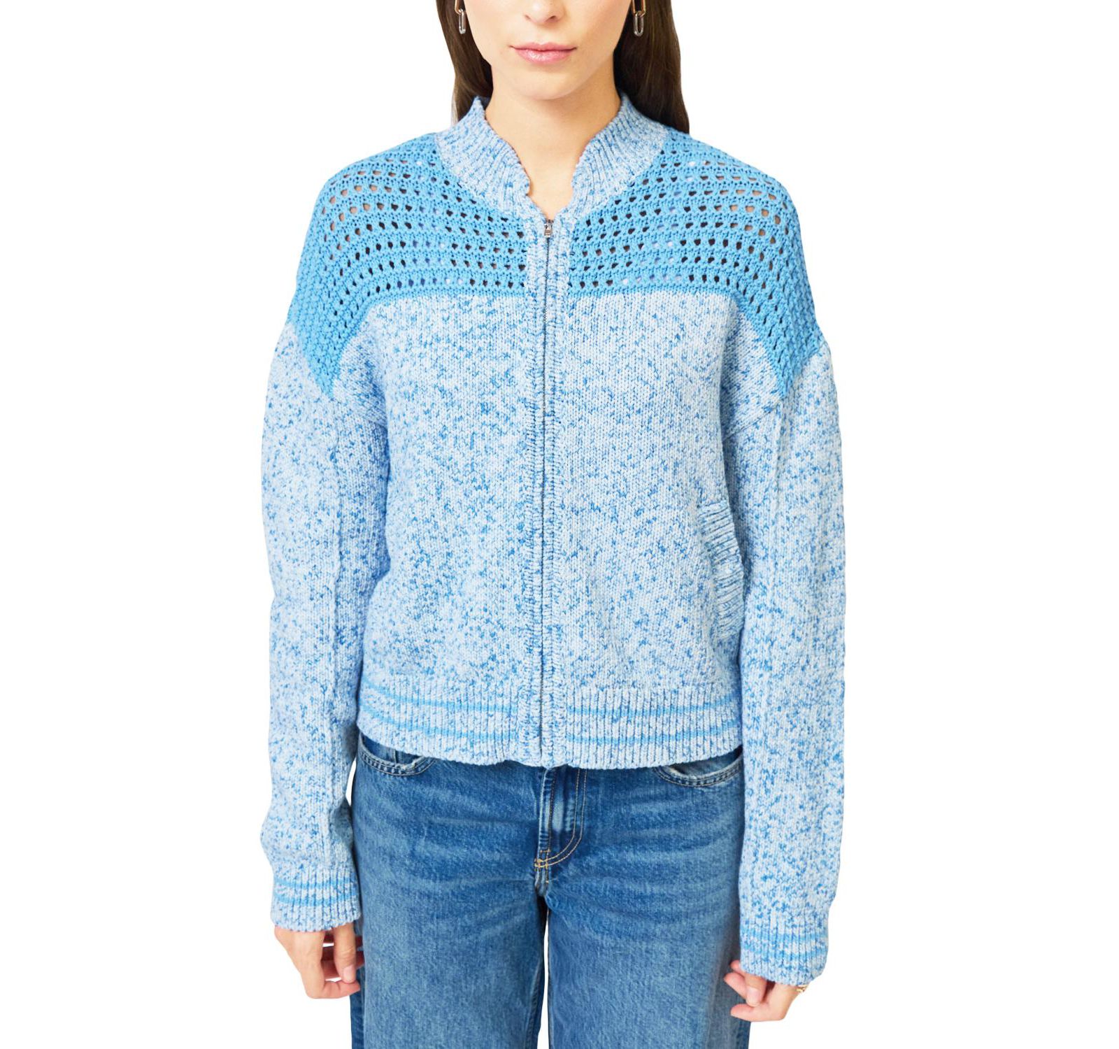 Central Park West Женский Clover Mesh Sweater Bomber