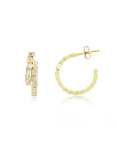 The Lovery CZ Snake Hoop Earrings 14K Gold-Plated Sterling Silver