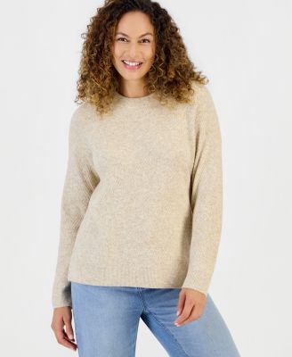 Style & Co Petite LuxSoft Novelty Stitch Crewneck Sweater, Macy's Exclusive