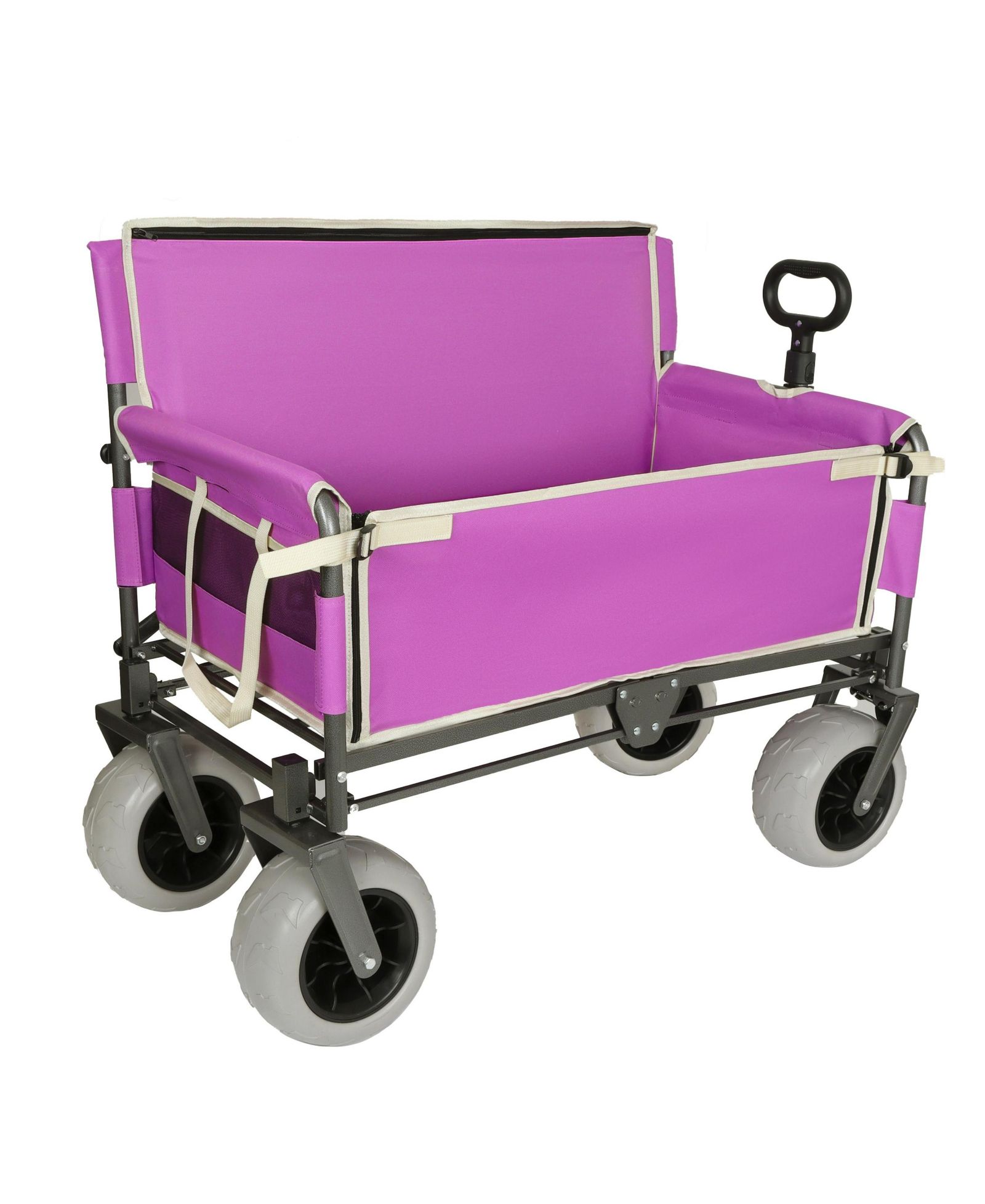 Mondawe 3-in-1 500 Pound Convertible Folding Storage Wagon Utility Carts  Bench Seat with 180 Litre Capacity, All-Terrain Wheels