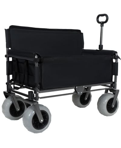 Mondawe 3-in-1 500 Pound Convertible Folding Storage Wagon Utility Carts  Bench Seat with 180 Litre Capacity, All-Terrain Wheels