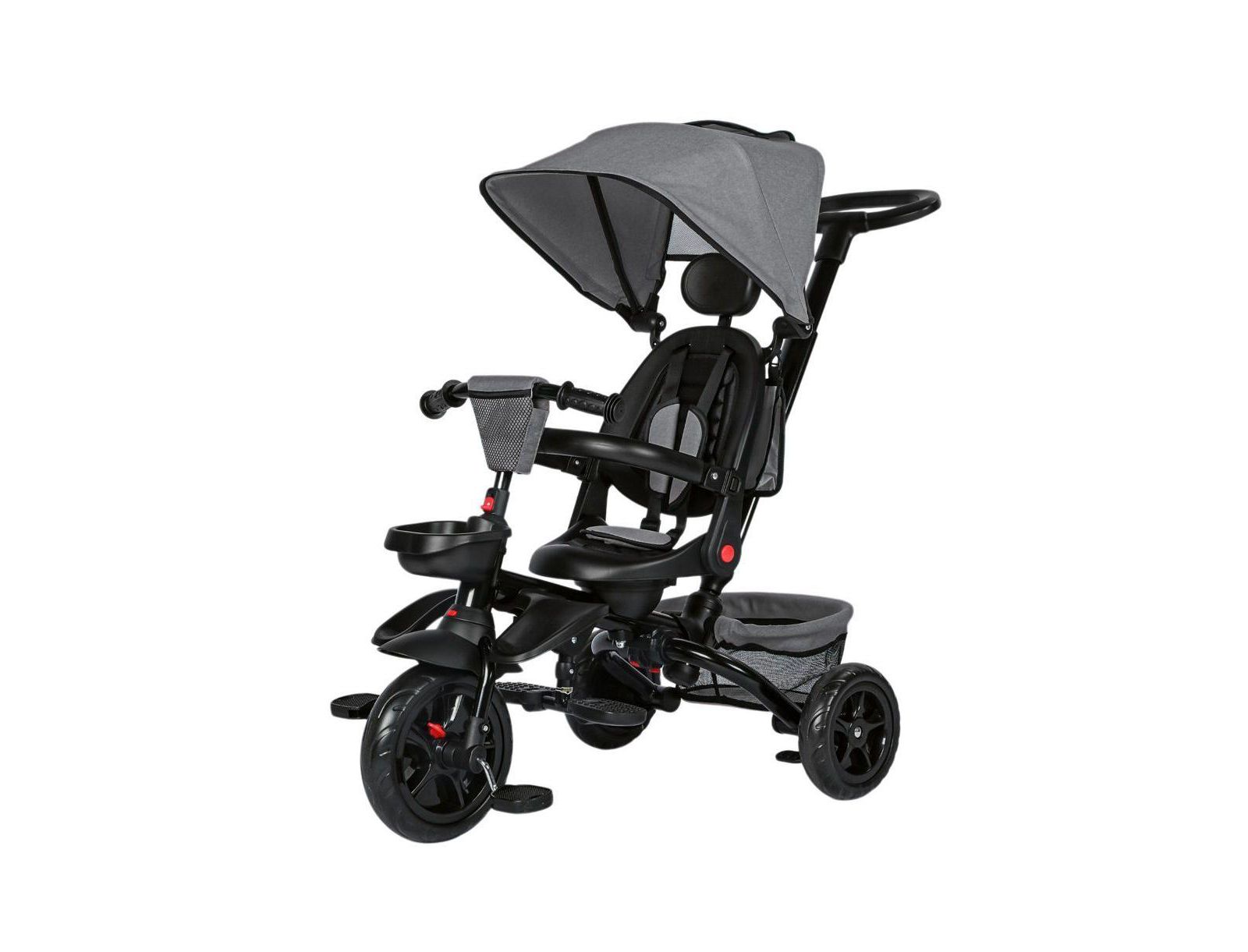 Kinder King 8-in-1 Kids Tricycle with Adjustable Push Handle, Canopy and Storage