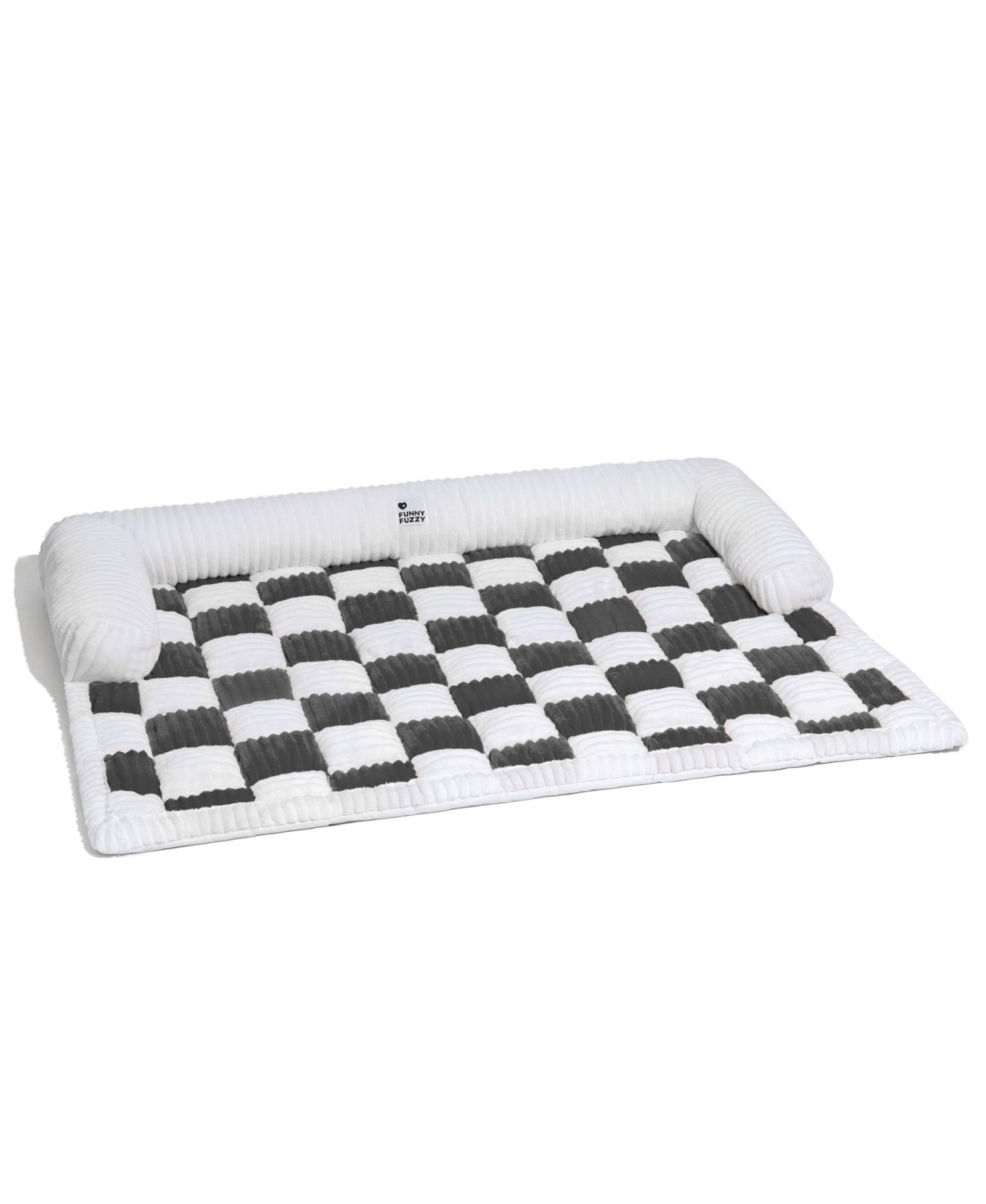 Уютный коврик для собак FunnyFuzzy Cream Square Plaid
